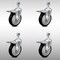 Service Caster 5 Inch SS Black Polyurethane 12mm Threaded Stem Caster Set Total Lock Brake SCC-SSTSTTL20S514-PPUB-BLK-M1215-4 - alternate 1